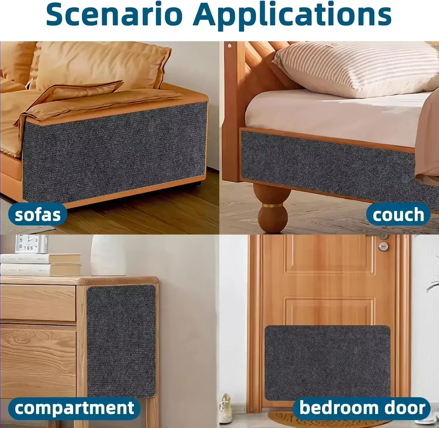 Trimmable Cat Scratching Mat Self-Adhesive Carpet Mat Pad anti Cat Scratcher Furniture Couch Corner Indoor Sofa Wall Protector
