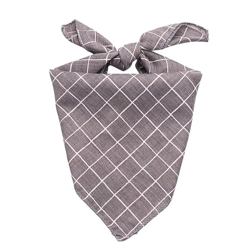 Pet Bandanas Plaid Dots Style Cotton Washable Dog Bandanas Scarf Bowties Collar Pet Square Bib for Puppies Kittens