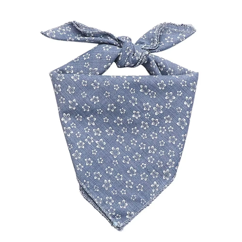 Pet Bandanas Plaid Dots Style Cotton Washable Dog Bandanas Scarf Bowties Collar Pet Square Bib for Puppies Kittens