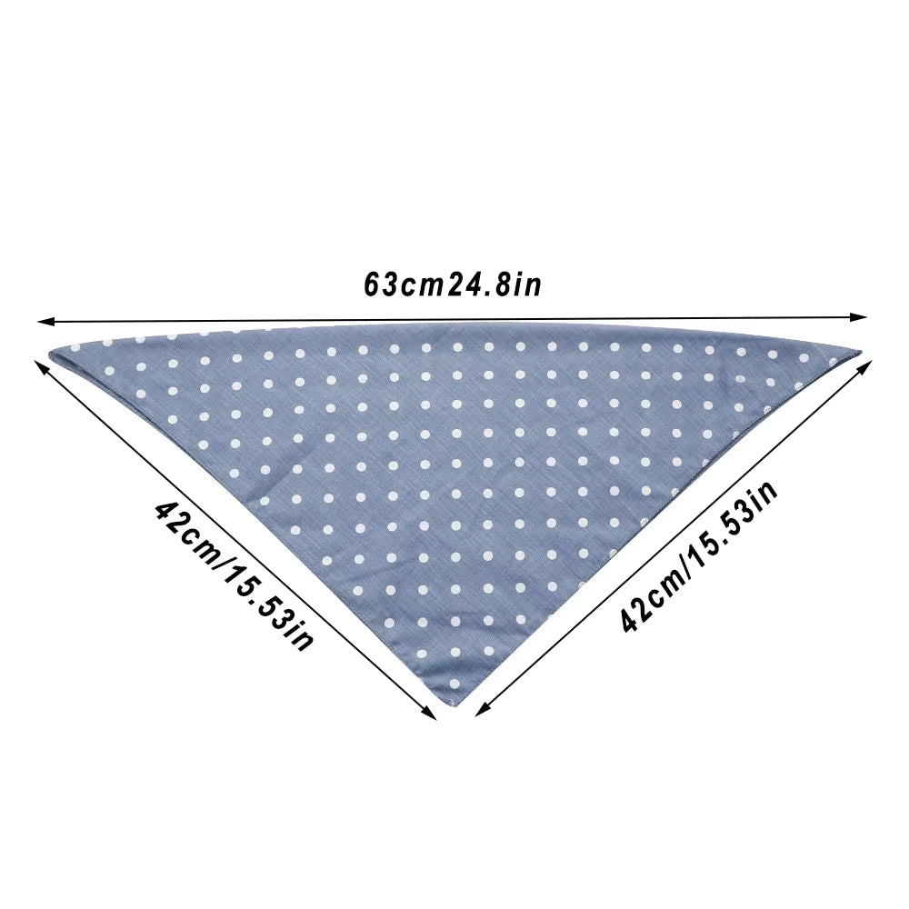 Pet Bandanas Plaid Dots Style Cotton Washable Dog Bandanas Scarf Bowties Collar Pet Square Bib for Puppies Kittens